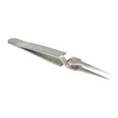 Value Collection - 4-11/32" OAL N4 Reverse Action Tweezers - Long Fine Point - Exact Industrial Supply