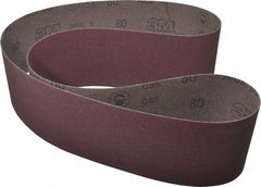 Abrasive Belt: 4″ Width, 80 Grit, Aluminum Oxide Coated, X Weighted, Series 241D