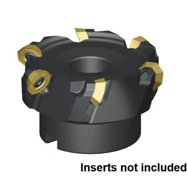 Kennametal - 4 Inserts, 40mm Cut Diam, 16mm Arbor Diam, 3.5mm Max Depth of Cut, Indexable Square-Shoulder Face Mill - 45° Lead Angle, 40mm High, OFPT06L5AFENGB Insert Compatibility, Through Coolant, Series KSOM - Exact Industrial Supply