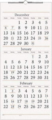 AT-A-GLANCE - 7 Sheet, 12 x 27", Wall Calendar - White - Exact Industrial Supply