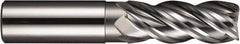 SGS - 25mm, 4 Flute, Single End, Solid Carbide, 1mm Corner Radius End Mill - 104mm OAL, Right Hand Flute, 25mm LOC, Right Hand Cut - Exact Industrial Supply