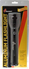 Ability One - Xenon Bulb, Industrial/Tactical Flashlight - Black Aluminum Body, 2 D Batteries Not Included - Exact Industrial Supply