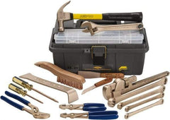 Ampco - 16 Piece Nonsparking Tool Set - Comes in Tool Box - Exact Industrial Supply