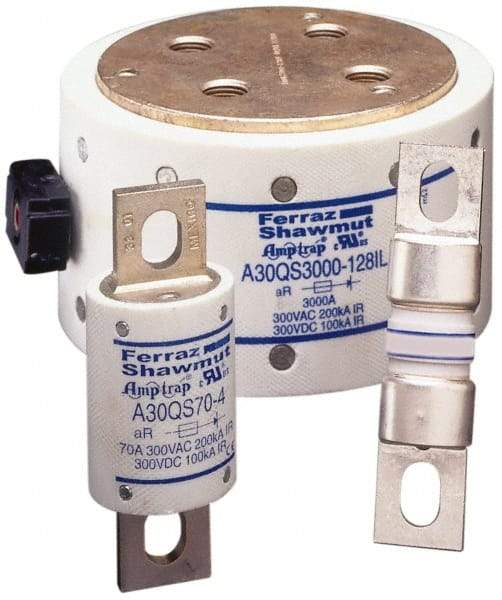 Ferraz Shawmut - 300 VAC/VDC, 15 Amp, Fast-Acting Semiconductor/High Speed Fuse - Clip Mount, 51mm OAL, 100 at DC, 200 at AC kA Rating, 9/16" Diam - Exact Industrial Supply