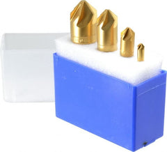 M.A. Ford - 4 Piece, 1/4 to 1" Head Diam, 90° Included Angle, Single End Countersink Set - Exact Industrial Supply