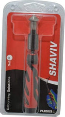 Shaviv - 3 Piece, High Speed Steel Blade, Hand Deburring Tool Set - FR Blade Holder, For Hole Edge - Exact Industrial Supply
