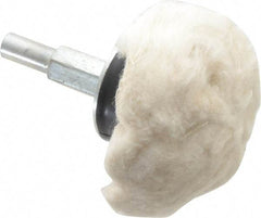 Dico - 2" Diam, 1/4" Shank Diam, Mushroom Shaped Mounted Bob - Hard Density, 2-1/2" Head Length, Wool Felt - Exact Industrial Supply