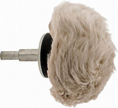 Dico - 3" Diam, 1/4" Shank Diam, Mushroom Shaped Mounted Bob - Medium Density, 2-1/2" Head Length, Wool Felt - Exact Industrial Supply