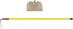 Ampco - 6-1/8" High x 11-1/2" Wide Square Aluminum Bronze Hoe - 55" Long Fiberglass Straight Handle, No Step - Exact Industrial Supply