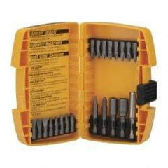 DeWALT - 21 Piece, Screwdriver Bit Set - #1, #2 & #3 Phillips, #1, #2 & #3 Square Recess, #6, #8 & #10 Slotted - Exact Industrial Supply