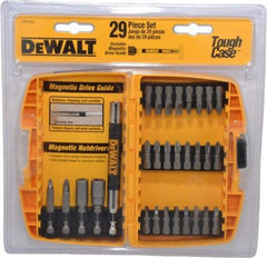 DeWALT - 29 Piece, Screwdriver Bit Set - #1, #2 & #3 Phillips, #1, #2 & #3 Square Recess, #6, #8 & #10 Slotted - Exact Industrial Supply