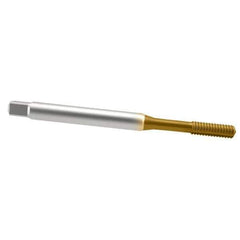 Emuge - 1/4-20 UNC 2BX Modified Bottoming Thread Forming Tap - Cobalt, TiN Finish, 3.15" OAL, 0.669" Thread Length, Right Hand Thread, Series Rekord Druck-S - Exact Industrial Supply