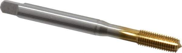 Emuge - 5/16-24 UNF 2BX Modified Bottoming Thread Forming Tap - Cobalt, TiN Finish, 3.543" OAL, 0.669" Thread Length, Right Hand Thread, Series Rekord Druck-S - Exact Industrial Supply