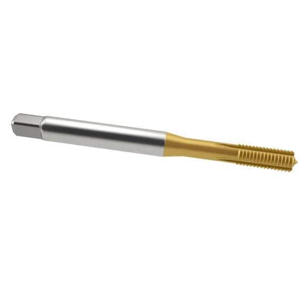 Emuge - 3/8-24 UNF 2BX H3 Thread Limit Modified Bottoming Thread Forming Tap - Cobalt, TiN Finish, 3.937" OAL, 0.709" Thread Length, Right Hand Thread, Series Rekord Druck-S - Exact Industrial Supply