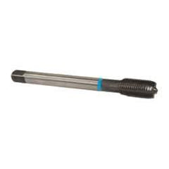 Emuge - 7/16-20 UNF 2BX 4 Flute Nitride Finish Cobalt Straight Flute Machine Tap - Modified Bottoming, Right Hand Thread, 3.937" OAL, 0.866" Thread Length, Oversize - Exact Industrial Supply