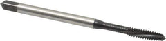 Emuge - #6-32 UNC 3 Flute 2BX Plug Spiral Flute Tap - Cobalt, Nitride Finish, 2.205" OAL, Left Hand Flute, Right Hand Thread, Series Rekord C-Ti - Exact Industrial Supply