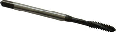 Emuge - #6-32 UNC 3 Flute 2BX Modified Bottoming Spiral Flute Tap - Cobalt, Oxide Finish, 2.205" OAL, Right Hand Flute, Right Hand Thread, Series Rekord D-Ti - Exact Industrial Supply