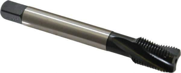 Emuge - 9/16-18 UNF 3 Flute 2BX Modified Bottoming Spiral Flute Tap - Cobalt, Oxide Finish, 3.937" OAL, Right Hand Flute, Right Hand Thread, Series Rekord D-Ti - Exact Industrial Supply