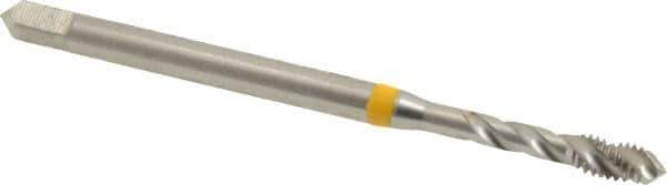 Emuge - #6-40 UNF 3 Flute 2B Modified Bottoming Spiral Flute Tap - Cobalt, Bright Finish, 2.205" OAL, Right Hand Flute, Right Hand Thread, Series Enorm - Exact Industrial Supply