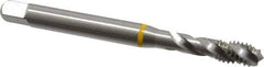 Emuge - 5/16-18 UNC 3 Flute 3B Modified Bottoming Spiral Flute Tap - Cobalt, Bright Finish, 3.543" OAL, Right Hand Flute, Right Hand Thread, Series Enorm - Exact Industrial Supply