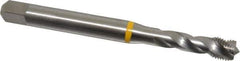 Emuge - 3/8-24 UNF 3 Flute 3B Modified Bottoming Spiral Flute Tap - Cobalt, Bright Finish, 3.937" OAL, Right Hand Flute, Right Hand Thread, Series Enorm - Exact Industrial Supply