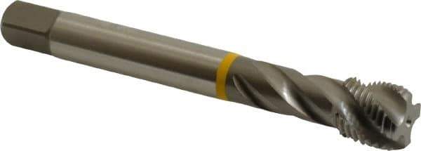 Emuge - 9/16-18 UNF 4 Flute 2B Modified Bottoming Spiral Flute Tap - Cobalt, Bright Finish, 3.937" OAL, Right Hand Flute, Right Hand Thread, Series Enorm - Exact Industrial Supply