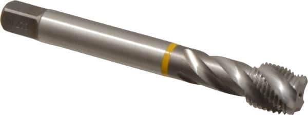 Emuge - 9/16-18 UNF 4 Flute 3B Modified Bottoming Spiral Flute Tap - Cobalt, Bright Finish, 3.937" OAL, Right Hand Flute, Right Hand Thread, Series Enorm - Exact Industrial Supply