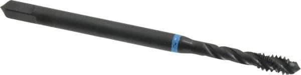 Emuge - #6-32 UNC 3 Flute 3B Modified Bottoming Spiral Flute Tap - Cobalt, Oxide Finish, 2.205" OAL, Right Hand Flute, Right Hand Thread, Series Enorm-VA - Exact Industrial Supply