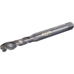 Emuge - 1/4-20 UNC 3 Flute 2B Modified Bottoming Spiral Flute Tap - Cobalt, Oxide Finish, 3.15" OAL, Right Hand Flute, Right Hand Thread, Series Enorm-VA - Exact Industrial Supply