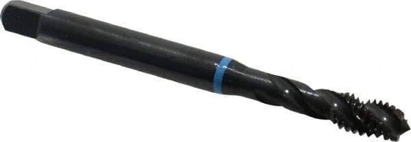 Emuge - 5/16-18 UNC 3 Flute 2B Modified Bottoming Spiral Flute Tap - Cobalt, Oxide Finish, 3.543" OAL, Right Hand Flute, Right Hand Thread, Series Enorm-VA - Exact Industrial Supply