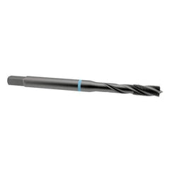 Emuge - 3/8-16 UNC 3 Flute 2B Modified Bottoming Spiral Flute Tap - Cobalt, Oxide Finish, 3.937" OAL, Right Hand Flute, Right Hand Thread, Series Enorm-VA - Exact Industrial Supply