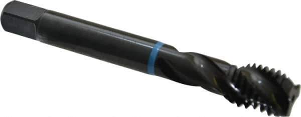 Emuge - 5/8-11 UNC 3 Flute 2B Modified Bottoming Spiral Flute Tap - Cobalt, Oxide Finish, 4.331" OAL, Right Hand Flute, Right Hand Thread, Series Enorm-VA - Exact Industrial Supply