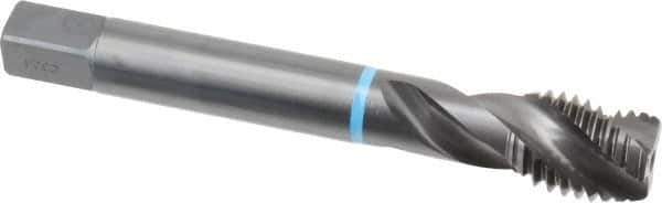 Emuge - 3/4-10 UNC 3 Flute 2B Modified Bottoming Spiral Flute Tap - Cobalt, Oxide Finish, 4.921" OAL, Right Hand Flute, Right Hand Thread, Series Enorm-VA - Exact Industrial Supply