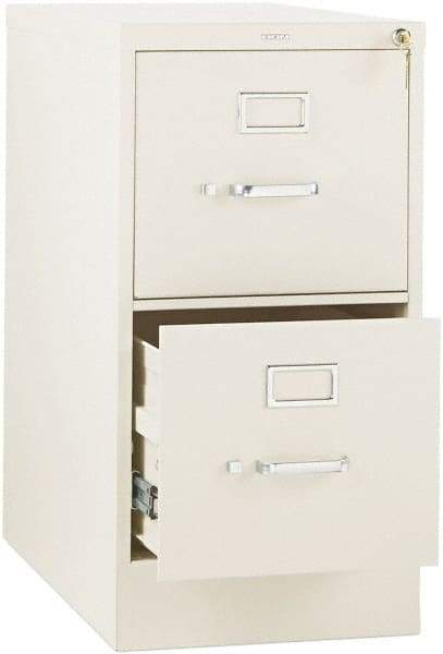 Hon - 26" Wide x 29" High x 26-1/2" Deep, 2 Drawer Vertical File with Lock - Steel, Putty - Exact Industrial Supply