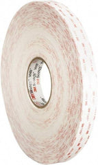 3M - 2" x 36 Yd Acrylic Adhesive Double Sided Tape - 45 mil Thick, White, Foam Liner - Exact Industrial Supply