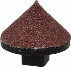 Superior Abrasives - 7/8" Diam 80 Grit 90° Included Angle Cone Center Lap - Aluminum Oxide, Medium Grade, Shank Mounted - Exact Industrial Supply