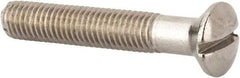 Value Collection - M10x1.50 Metric Coarse, 60mm OAL Slotted Drive Machine Screw - Oval Head, Grade 316 & A4 Stainless Steel, Uncoated, Without Washer - Exact Industrial Supply