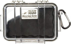 Pelican Products, Inc. - 4-3/4" Wide x 2-1/8" High, Clamshell Hard Case - Clear/Black, Polycarbonate - Exact Industrial Supply