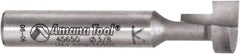 Amana Tool - 3/8" Cut Diam, 3/8" Length of Cut, 1 Flute Keyhole Edge Profile Router Bit - Carbide-Tipped, 1/4" Shank Diam, 1-1/2" OAL, Uncoated - Exact Industrial Supply