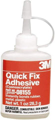 3M - 1 oz Bottle Clear Quick Fix Adhesive - 1 OZ BOTTLE CLEAR 3M QUICK FIX ADHESIVE - Exact Industrial Supply