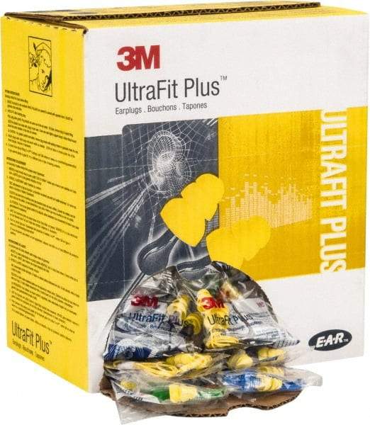 3M - Reusable, Corded, 26 dB, Flange Earplugs - Yellow, 100 Pairs - Exact Industrial Supply