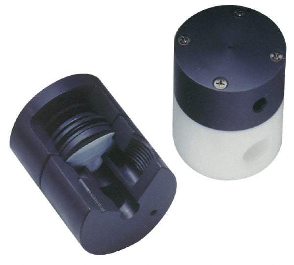 Plast-O-Matic - 1-1/2" Pipe, 100 Max psi, Diaphragm Valve - Female NPT End Connection, PVC - Exact Industrial Supply