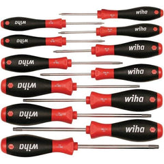 Wiha - 12 Piece Torx Screwdriver Set - Bit Sizes: Torx T-5, T-6, TORXr bits included: T7, T8, T10, T15, T20, T25, T27, T30 & T40, Comes in Box - Exact Industrial Supply