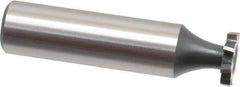 Interstate - 1/2" Diam x 3/32" Face Width, Cobalt, 8 Teeth, Shank Connection Woodruff Keyseat Cutter - Uncoated, 2-3/32" OAL x 1/2" Shank, Staggered Teeth, ANSI 304, Old Standard 2 - Exact Industrial Supply