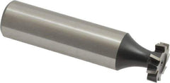 Interstate - 1/2" Diam x 1/8" Face Width, Cobalt, 8 Teeth, Shank Connection Woodruff Keyseat Cutter - Uncoated, 2-1/8" OAL x 1/2" Shank, Staggered Teeth, ANSI 404, Old Standard 3 - Exact Industrial Supply