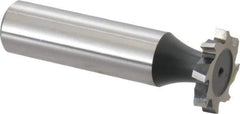 Interstate - 3/4" Diam x 1/8" Face Width, Cobalt, 10 Teeth, Shank Connection Woodruff Keyseat Cutter - Uncoated, 2-1/8" OAL x 1/2" Shank, Staggered Teeth, ANSI 406, Old Standard 7 - Exact Industrial Supply