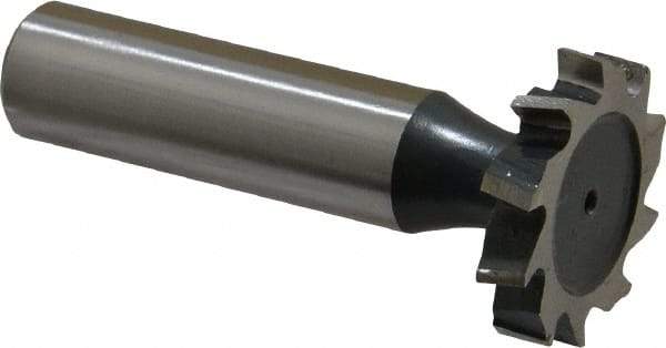 Interstate - 1" Diam x 3/16" Face Width, Cobalt, 12 Teeth, Shank Connection Woodruff Keyseat Cutter - Uncoated, 2-3/16" OAL x 1/2" Shank, Staggered Teeth, ANSI 608, Old Standard 13 - Exact Industrial Supply