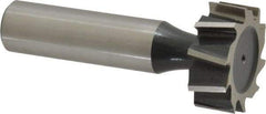 Interstate - 1" Diam x 3/8" Face Width, Cobalt, 10 Teeth, Shank Connection Woodruff Keyseat Cutter - Uncoated, 2-3/8" OAL x 1/2" Shank, Staggered Teeth, ANSI 1208, Old Standard 152 - Exact Industrial Supply