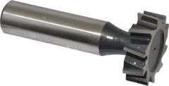 Interstate - 1" Diam x 5/16" Face Width, Cobalt, 10 Teeth, Shank Connection Woodruff Keyseat Cutter - Uncoated, 2-5/16" OAL x 1/2" Shank, Staggered Teeth, ANSI 1008, Old Standard B - Exact Industrial Supply