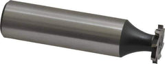 Interstate - 1/2" Diam x 1/16" Face Width, High Speed Steel, 8 Teeth, Shank Connection Woodruff Keyseat Cutter - Uncoated, 2-1/16" OAL x 1/2" Shank, Staggered Teeth, ANSI 204, Old Standard 1 - Exact Industrial Supply